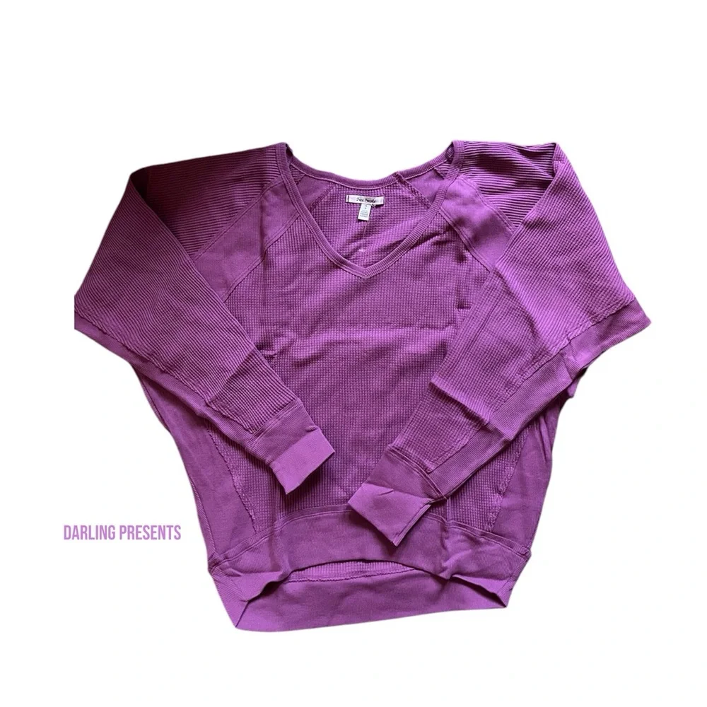Free People Santa Clara Thermal Top Women Color Mulberry Size S